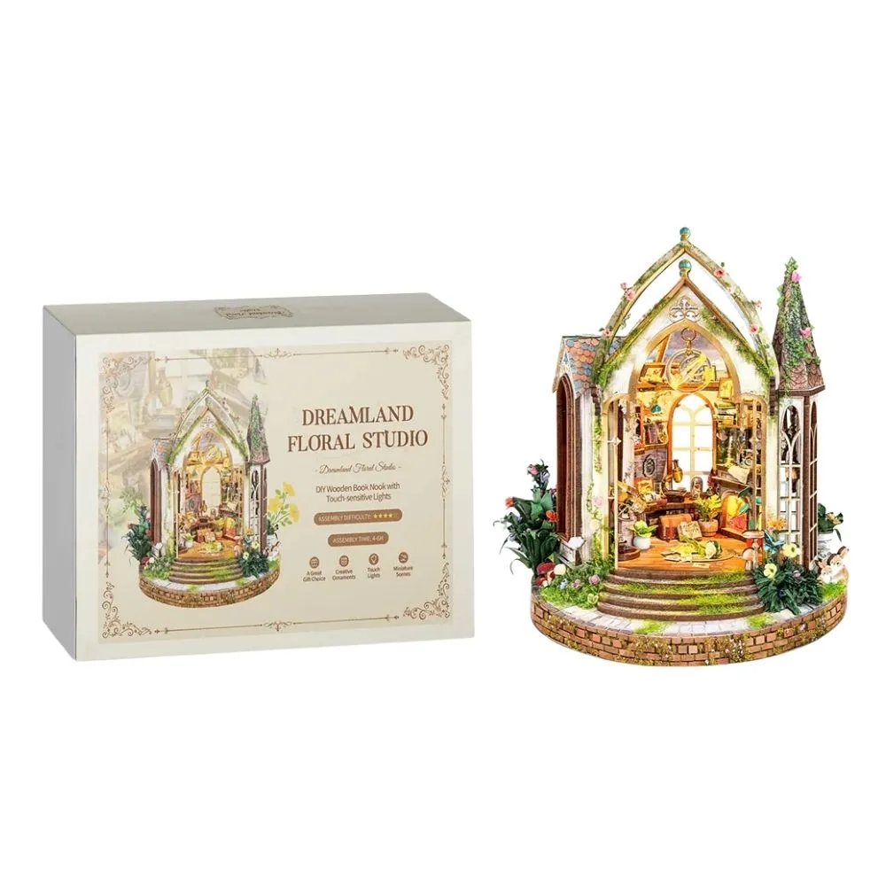 Figured'Art Dreamland Bloemenstudio miniatuurhuisje 14,5cm met led