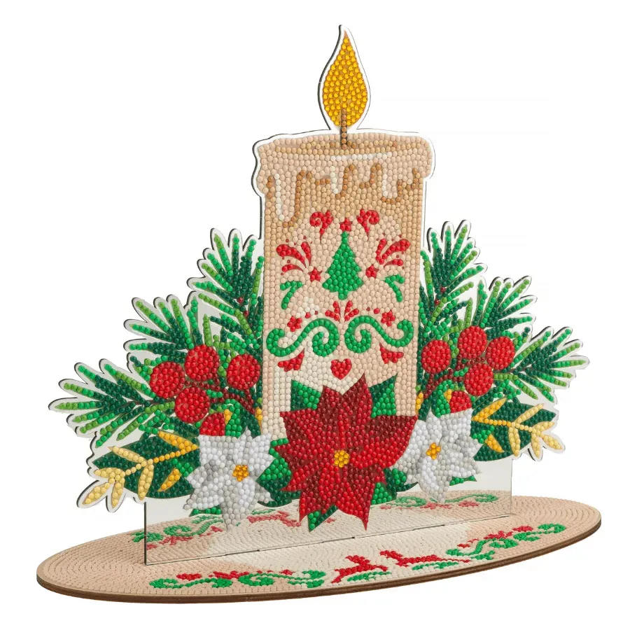 Craft Buddy Crystal Art Christmas Candle decoratiekit spiegel