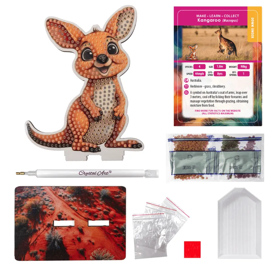 Craft Buddy Crystal Art Wildlife Buddies Kangaroo diamond painting