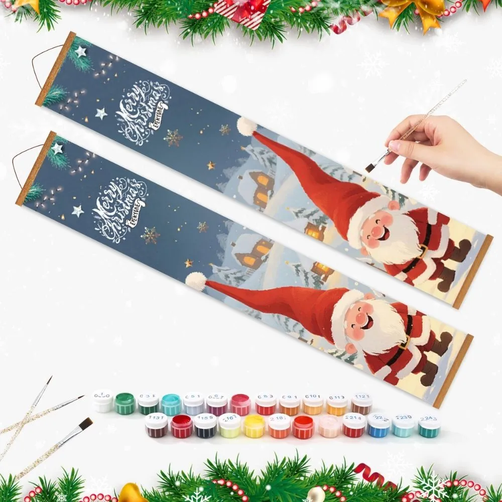 Figured'Art Vrolijke Gnomen deur banners schilderen op nummer 20x120 cm 2 stuks