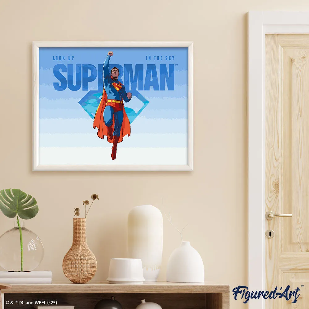 Figured'Art Superman vliegend schilderen op nummer 40x50cm DC