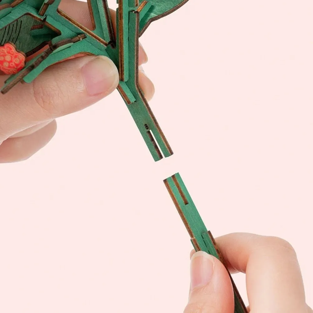 Figured'Art Poinsettia 3D puzzel hout 153 stukjes 14,5cm