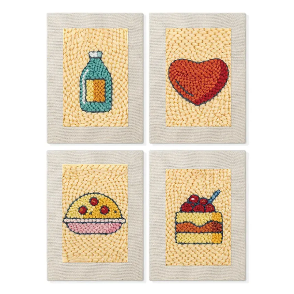 Figured'Art Heerlijke Favorieten 2 punch needle set 4 stuks keuken