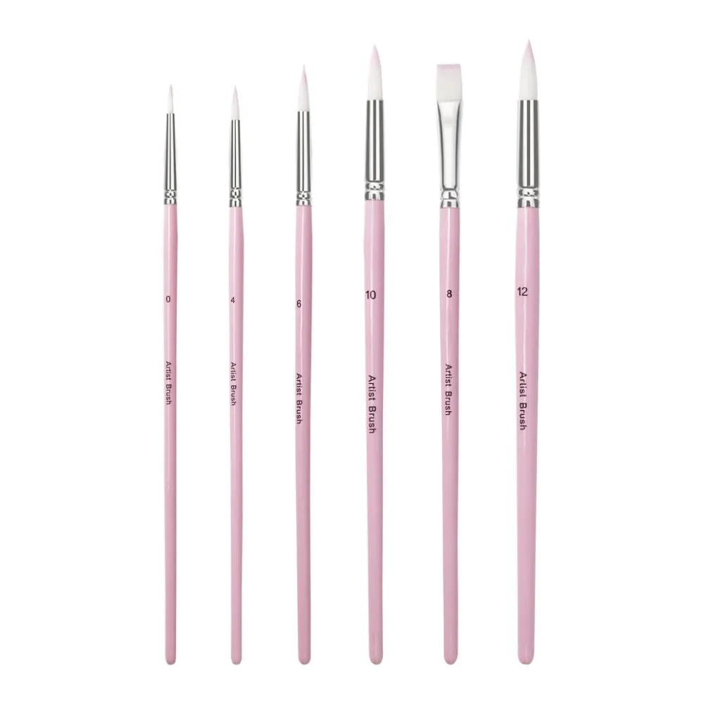 Figured'Art penselen set 6 stuks schilderen op nummer nylon