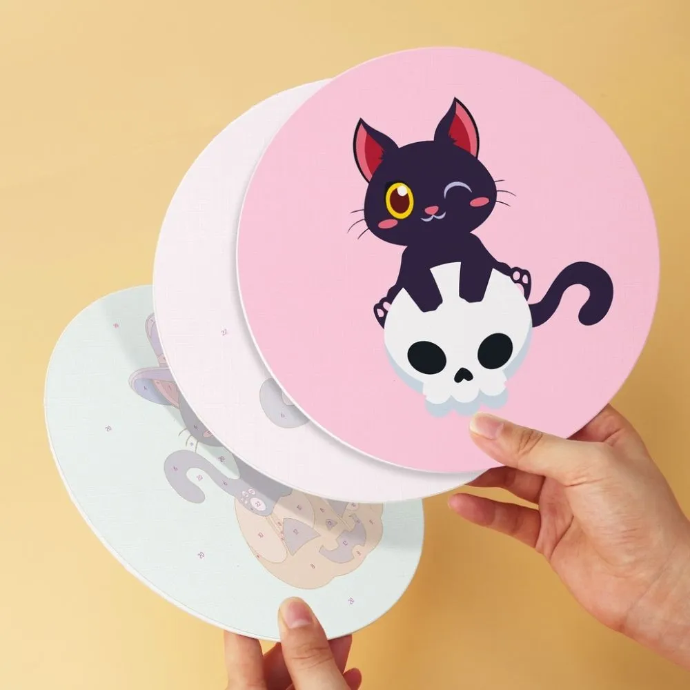 Figured'Art Mini Halloweenkatjes schilderen op nummer 6x Ø20cm
