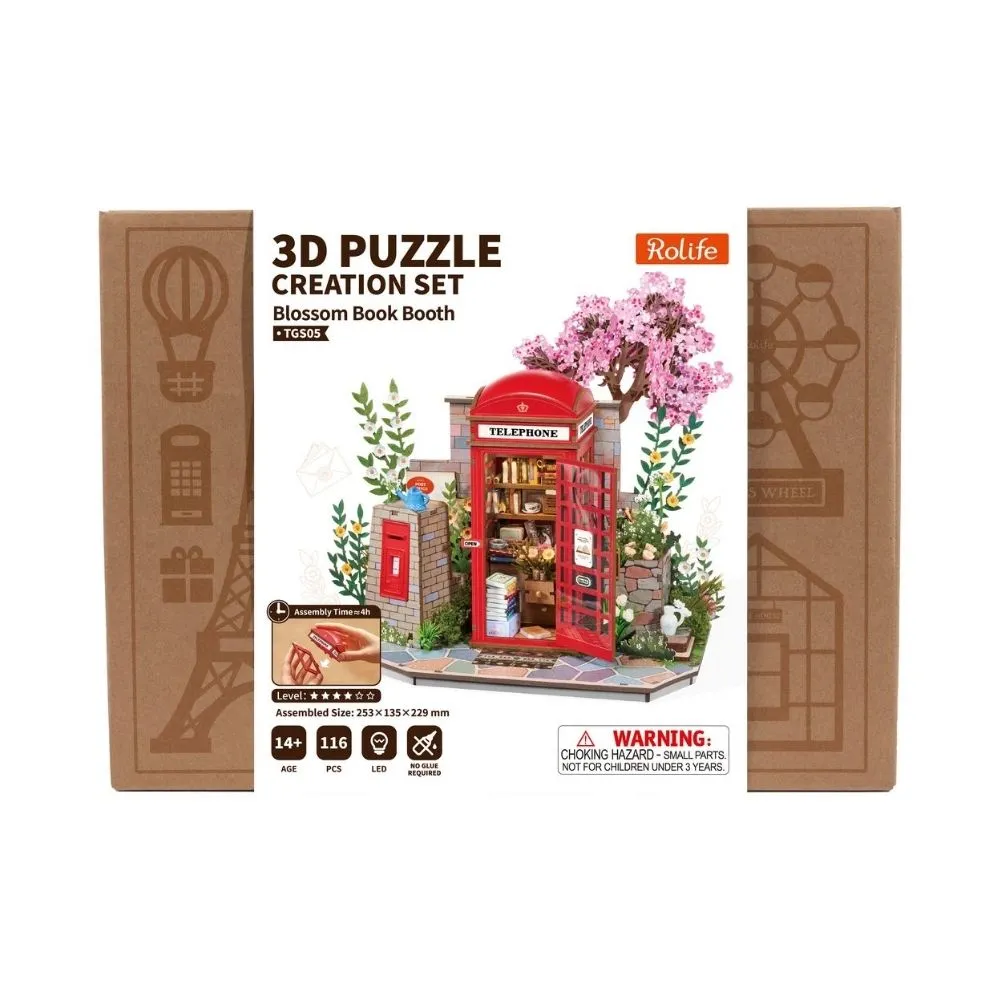 Figured'Art Blossom Boeken-Kiosk 3D puzzel 116 stukjes met led