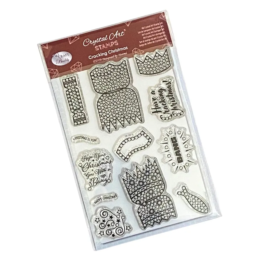Craft Buddy Crystal Art Cracking Christmas stempelset A6 12 stuks