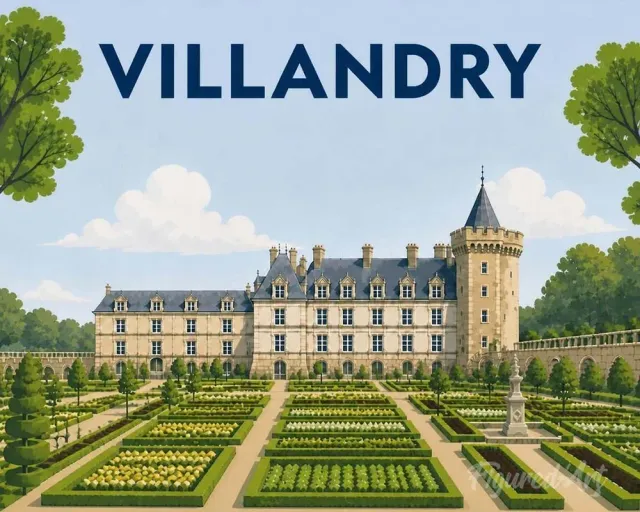 Figured'Art Kasteel van Villandry schilderen op nummer 40x50 cm gemiddeld