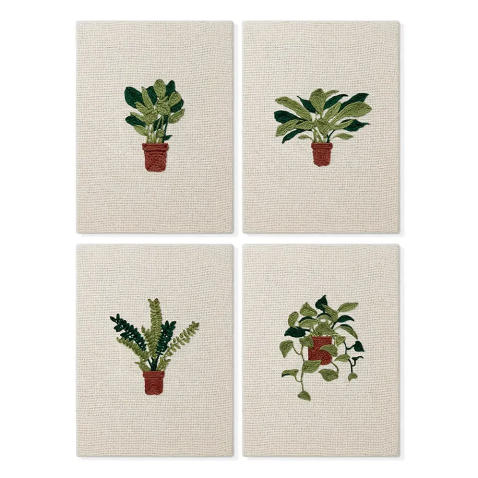 Figured'Art Botanische Schoonheid punch needle set 4 stuks frames