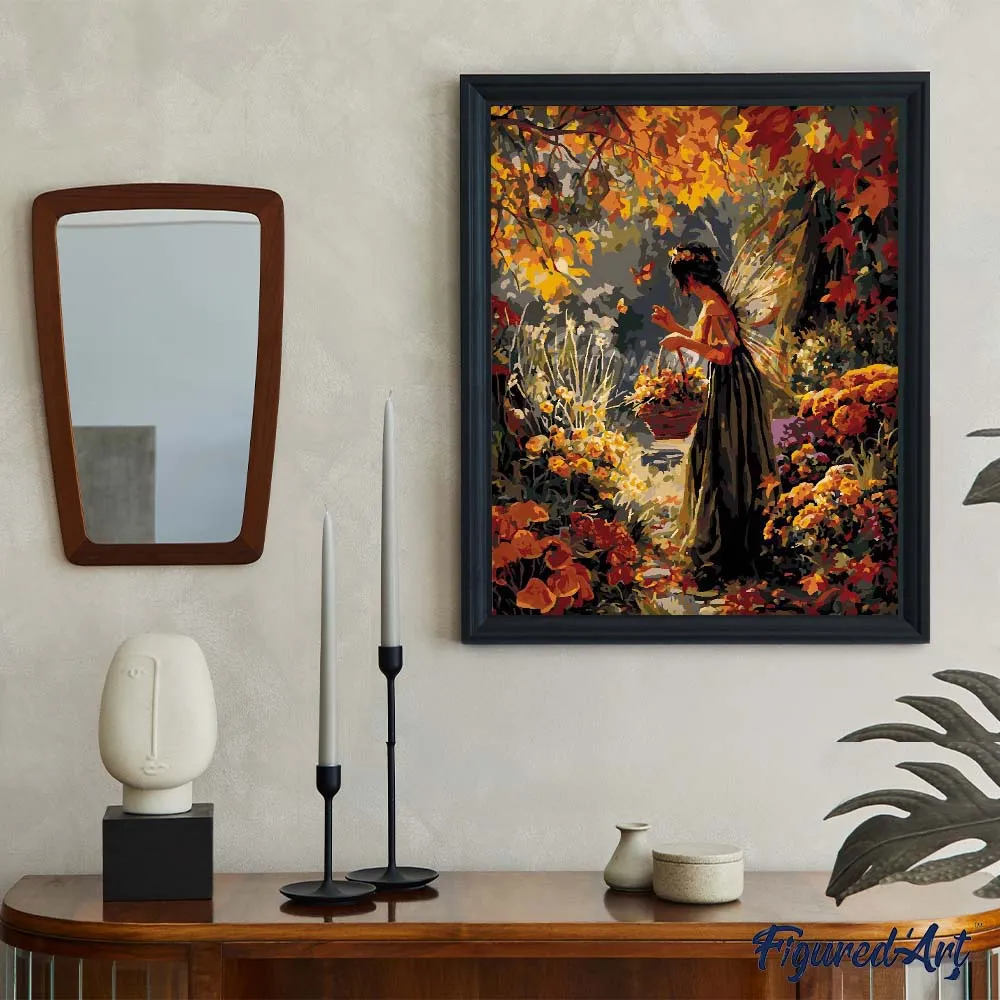 Figured'Art Fee van de herfsttuin schilderen op nummer 40x50 cm gevorderd