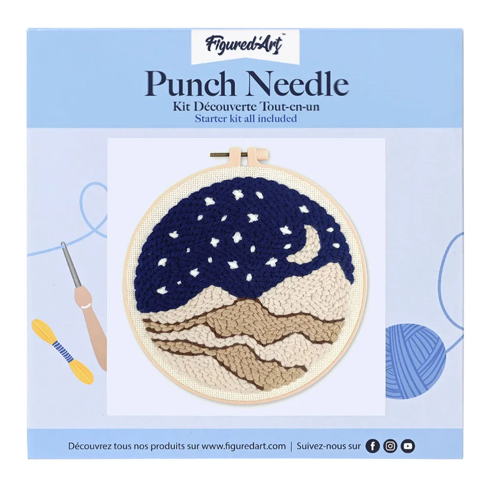 Figured'Art Punch Needle pakket Woestijnnacht 20x20cm wol