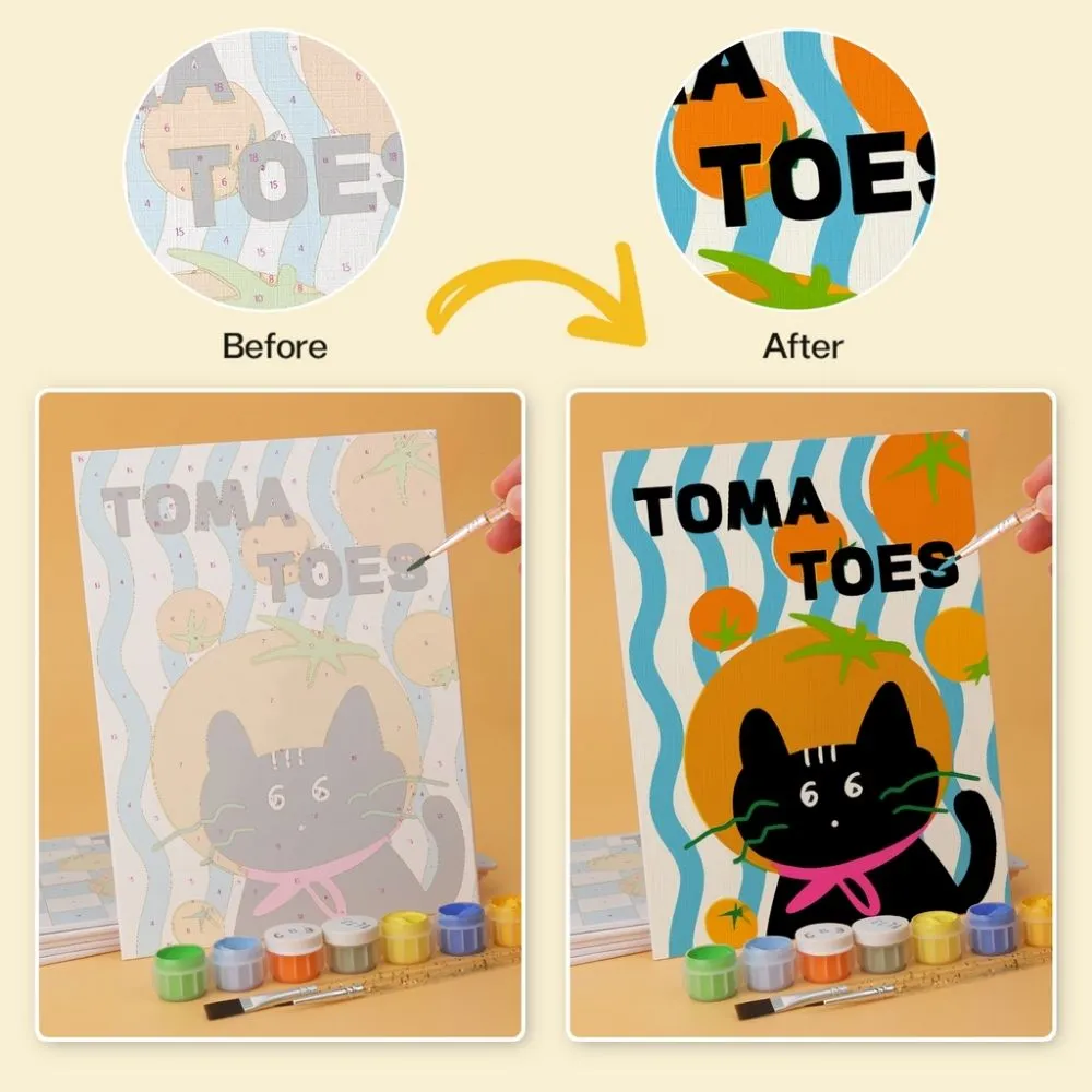 Figured'Art Mini Serie Cat-o-mato-keuken schilderen op nummer 6x 15x20 katten