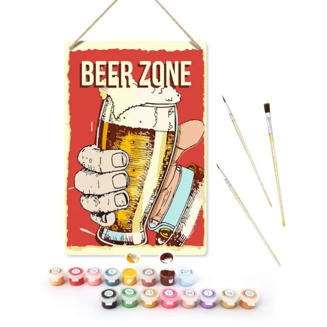 Figured'Art Bierzone metalen poster schilderen 30x20 cm retro