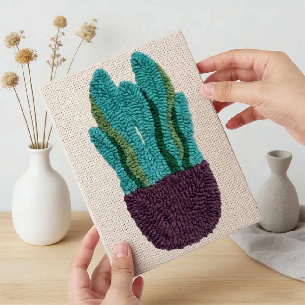 Figured'Art Woestijnplanten punch needle set 4 stuks met frames