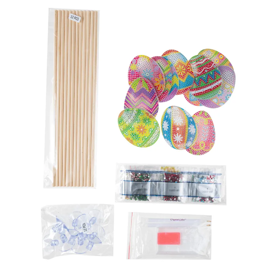Craft Buddy Crystal Art Easter Sticks paaseieren 12 stuks