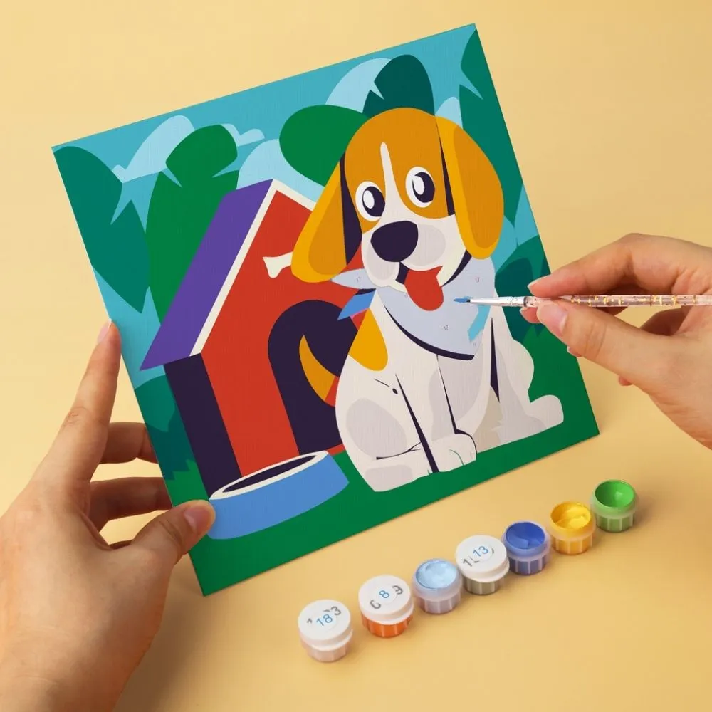 Figured'Art Mini Schilderen op Nummer Dierenvrienden 20x20cm 6 stuks