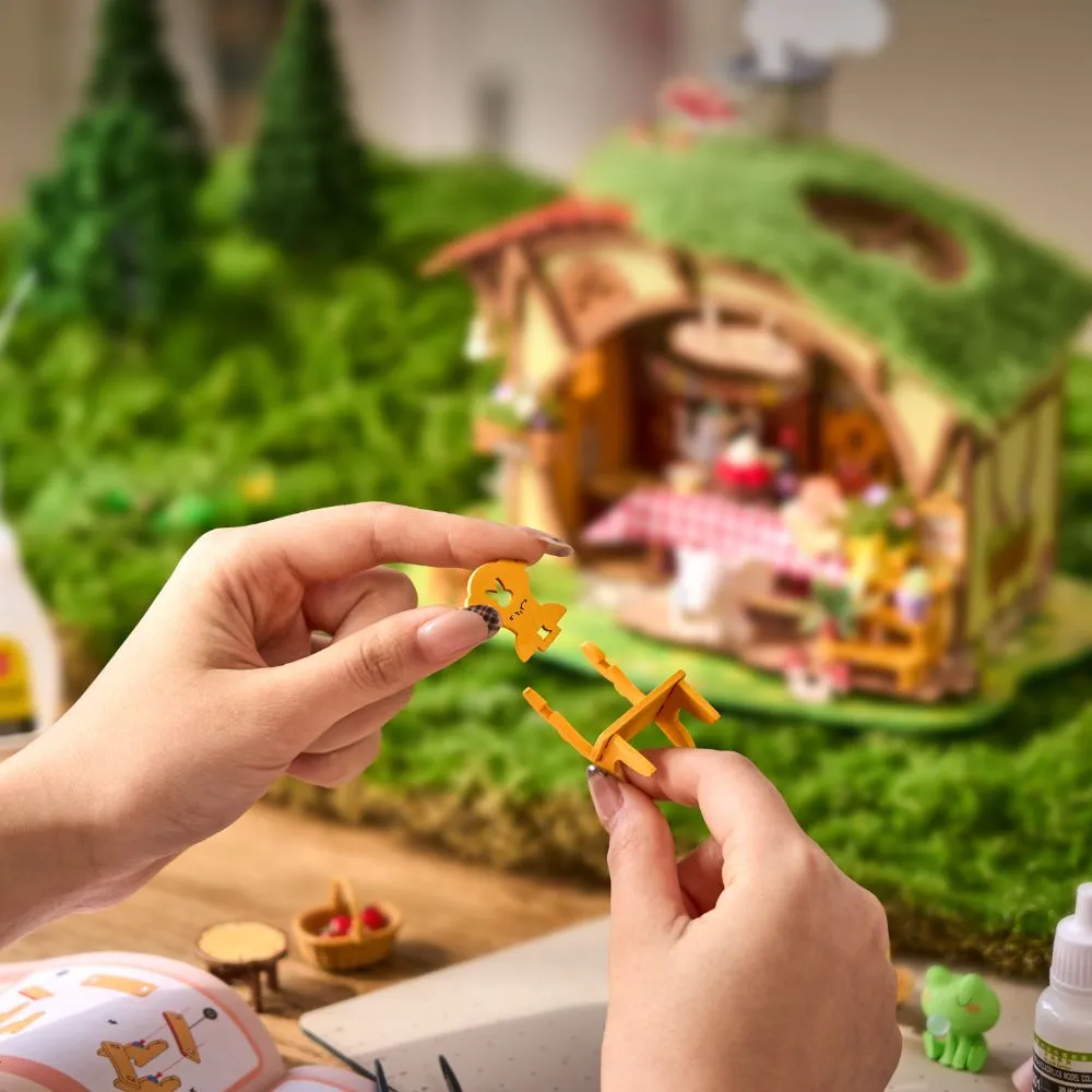 Figured'Art Het huis in het bos miniatuurhuisje 3D puzzel met led