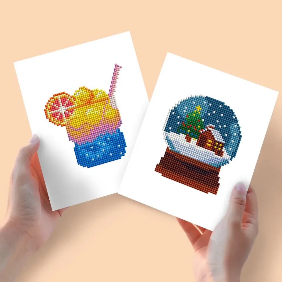Figured'Art Mini Diamond Painting 15x20cm 2 stuks full drill