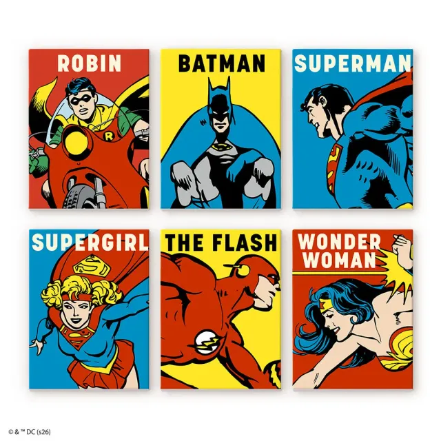 Figured'Art DC Helden mini schilderen op nummer 15x20cm 6 stuks