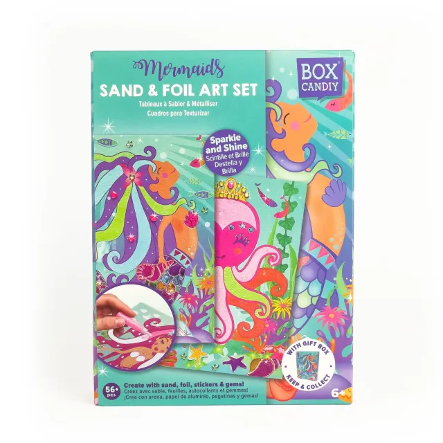 Box Candiy Mermaids Sand Foil Art knutselset 4 kaarten
