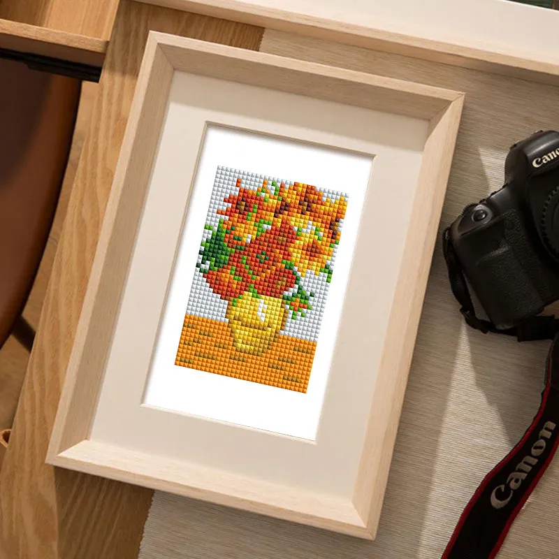 Figured'Art Mini Zonsondergang en Bloemen diamond painting 15x20cm 2 stuks