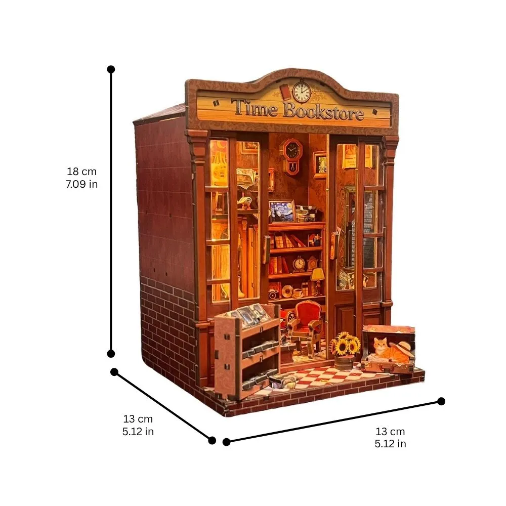 Figured'Art Tijd Boekhandel miniatuurhuisje 3D puzzel LED