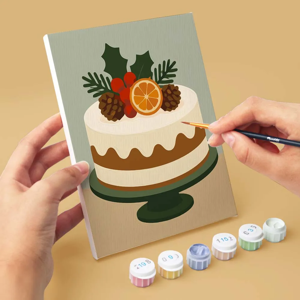 Figured'Art Kerstlekkernijen mini schilderen op nummer 15x20cm 6 stuks