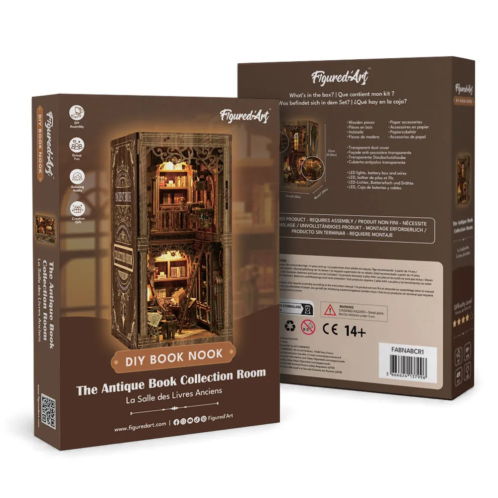 Figured'Art Book Nook Zaal van de Oude Boeken bouwpakket met led