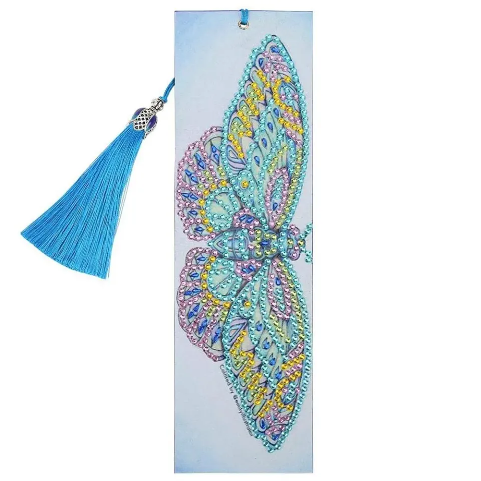 Figured'Art Vlinder diamond painting boekenlegger 21x6cm met stras
