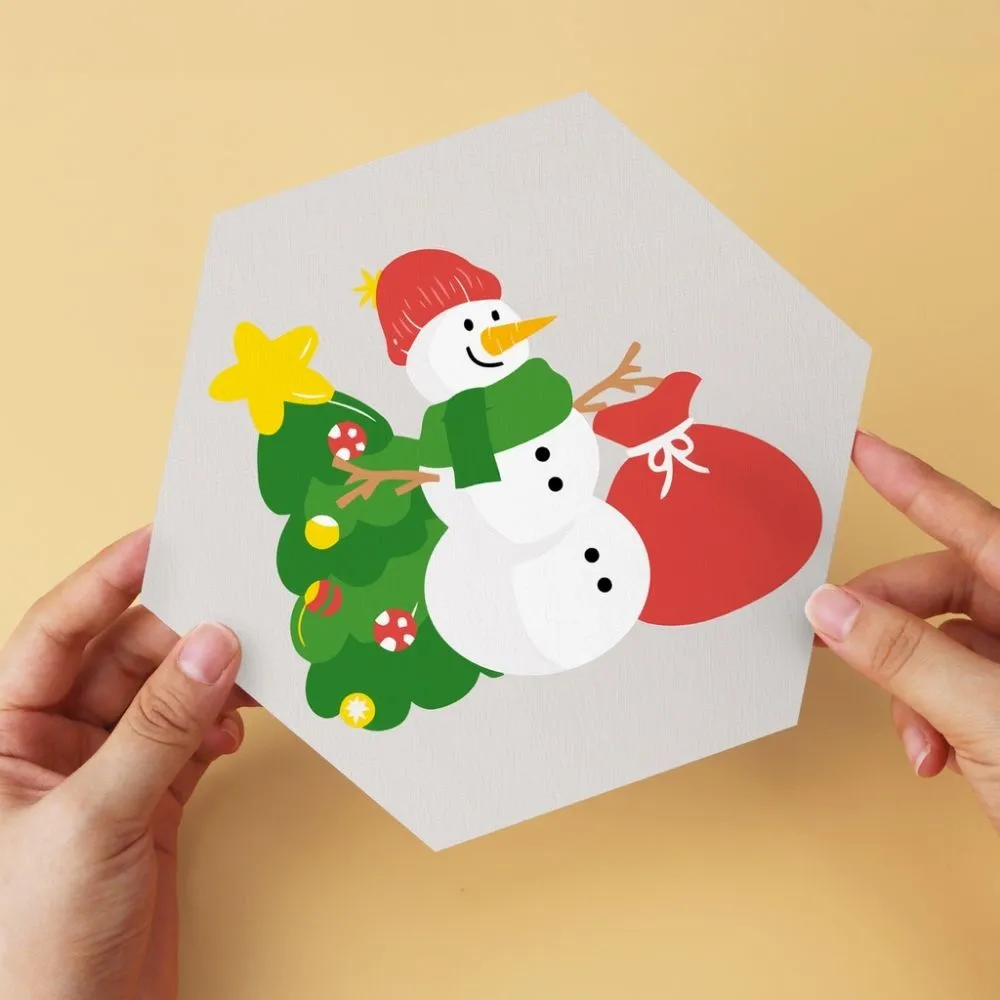 Figured'Art Kerstman en vrienden mini schilderen op nummer 6x zeshoek