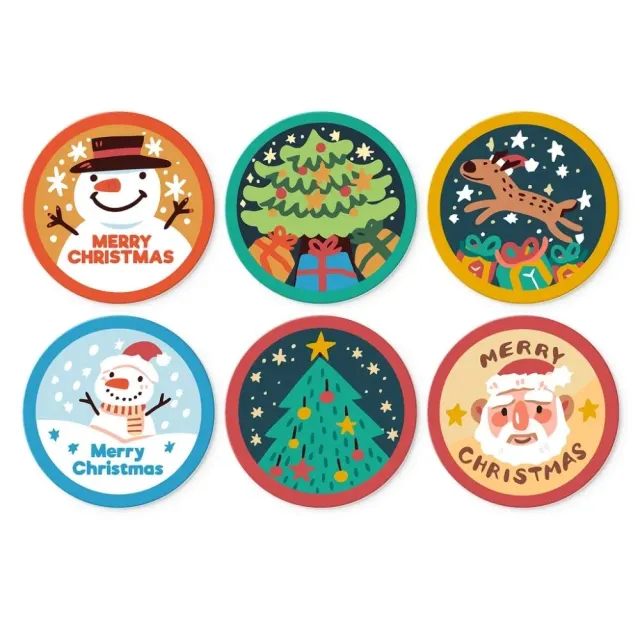 Figured'Art Kleurrijke Kerst Schilderen op Nummer Ø20cm 6 Stuks