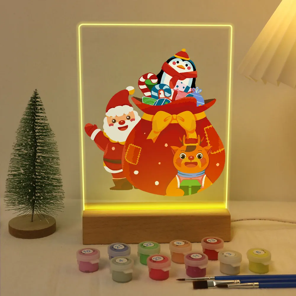 Figured'Art Kerstman 05 schilderen op nummer 15x20cm LED