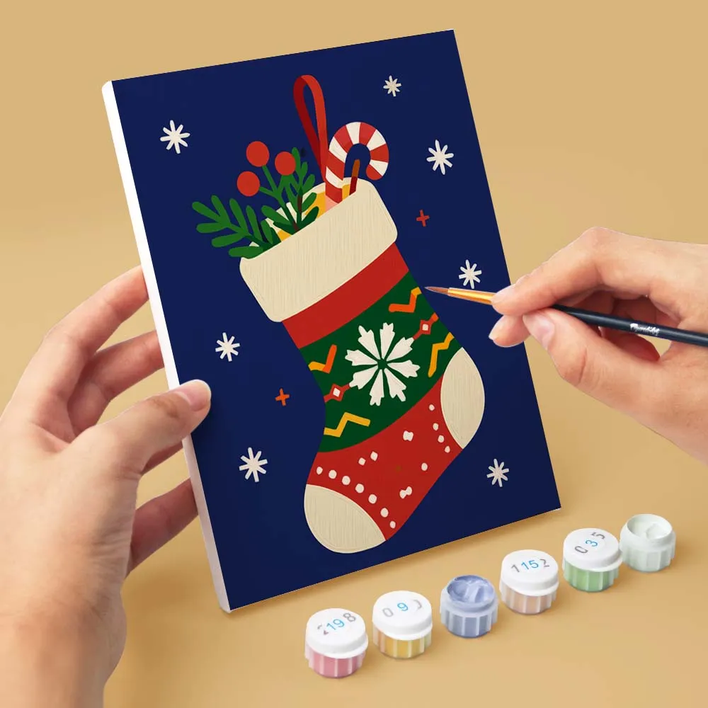 Figured'Art Feestelijke Winter schilderen op nummer 15x20cm 6 stuks