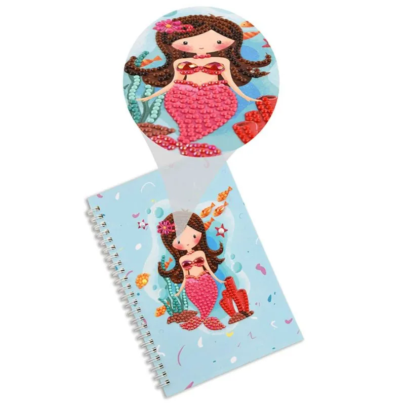 Figured'Art Diamond Painting boek Lichtblauwe Zeemeermin A5
