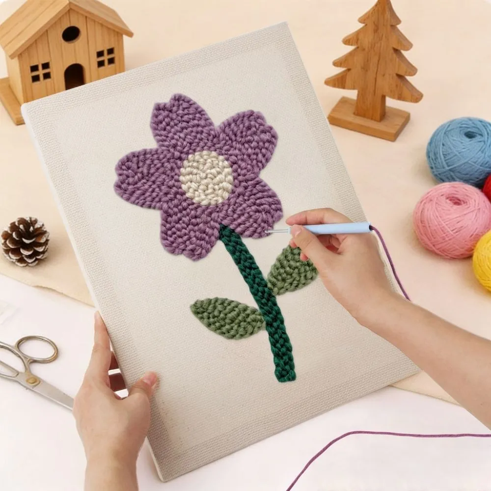 Figured'Art Zachte Lentebloem punch needle pakket 20x30 cm met frame
