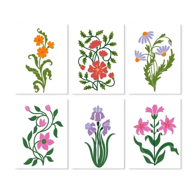 Figured'Art Mini Serie Illustraties wilde bloemen 6x 15x20cm