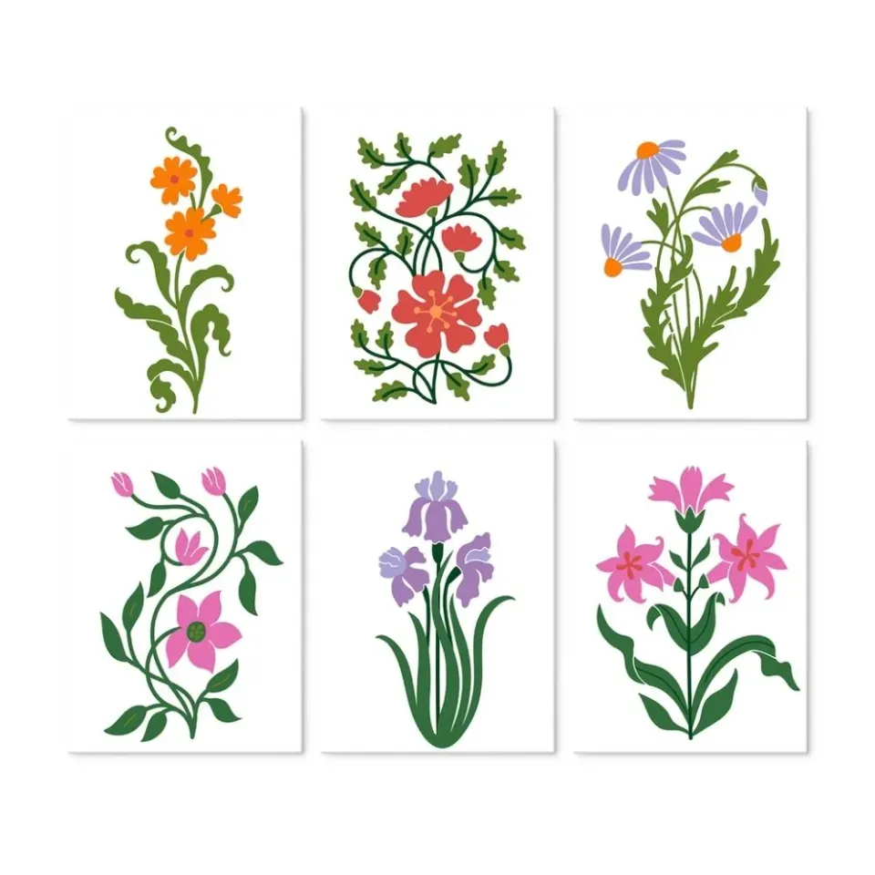 Figured'Art Mini Serie Illustraties wilde bloemen 6x 15x20cm