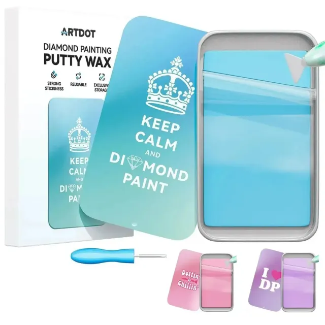 ARTDOT plakwas diamond painting blauw sterke hechting met doosje