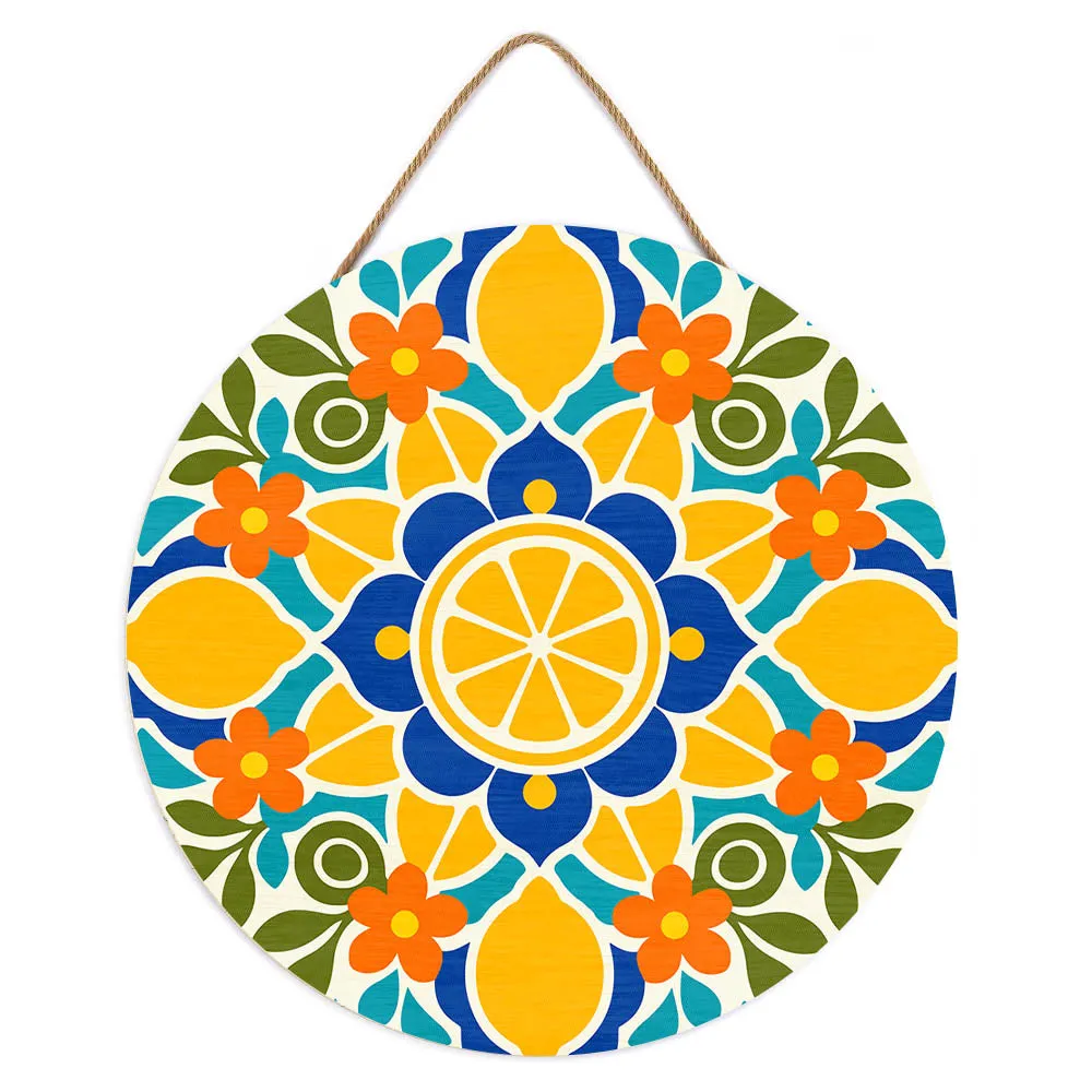 Figured'Art Citrusmandala schilderen op nummer houten schijf 30 cm