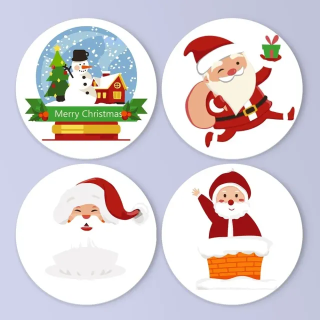 Figured'Art Kerstman en Sneeuwige Glimlachen schilderen op nummer 20cm 4 stuks