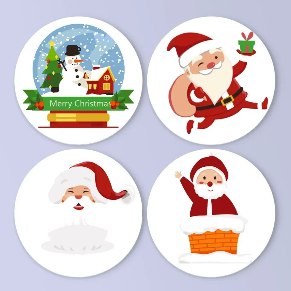 Figured'Art Kerstman en Sneeuwige Glimlachen schilderen op nummer 20cm 4 stuks