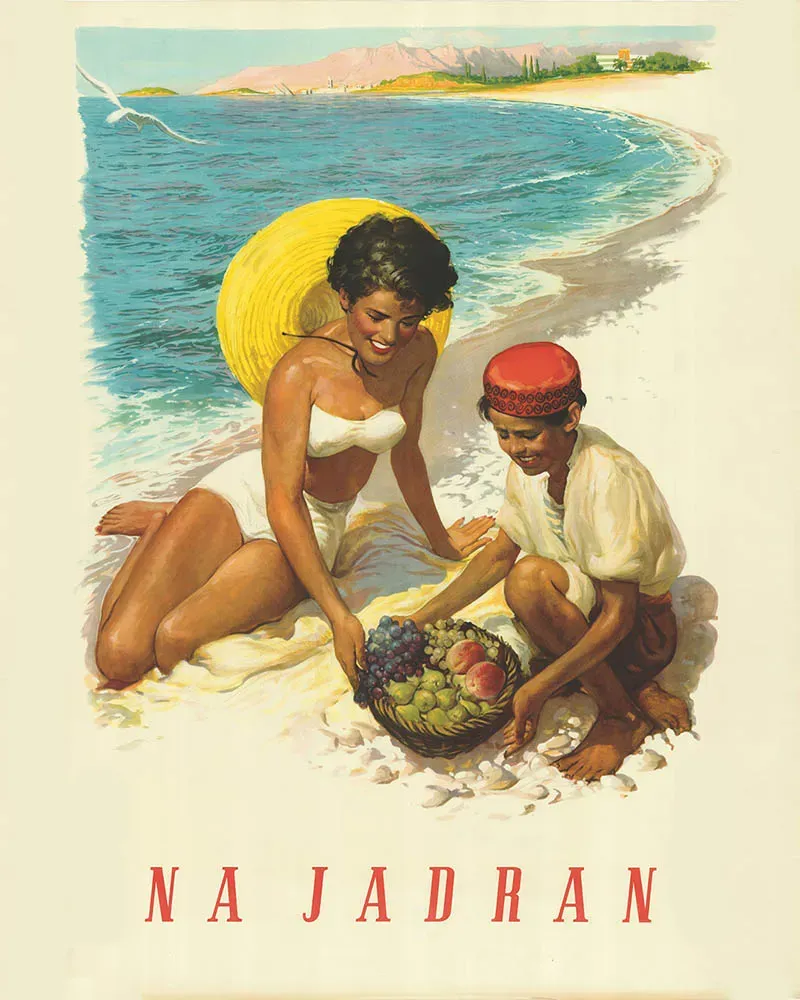 Figured'Art Kust van Joegoslavië vintage poster schilderen op nummer 40x50