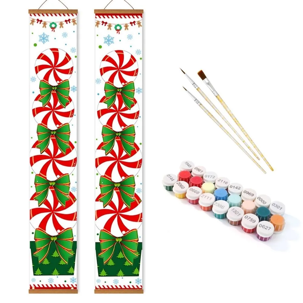 Figured'Art Kerstkrans DIY deur banner schilderen op nummer 20x120cm