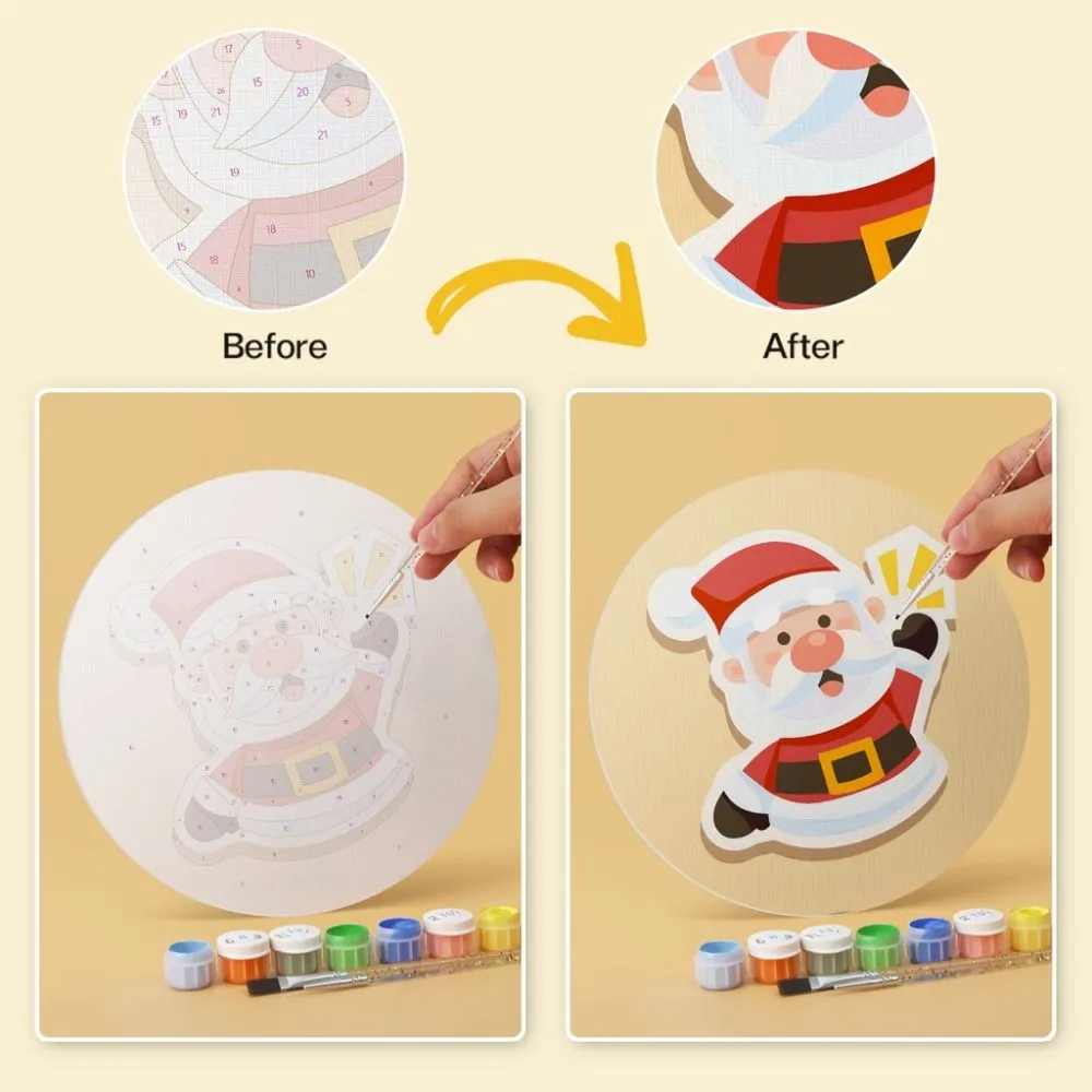 Figured'Art Mini Serie Kerstmagie schilderen op nummer Ø20cm 6 stuks
