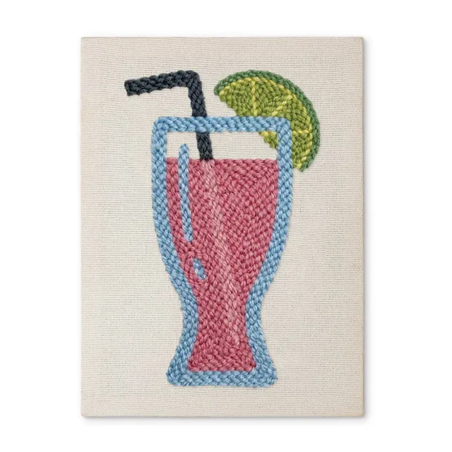 Figured'Art Roze Limonade punch needle pakket 20x30 cm frame