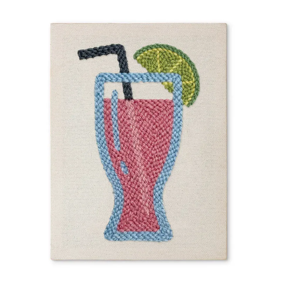 Figured'Art Roze Limonade punch needle pakket 20x30 cm frame