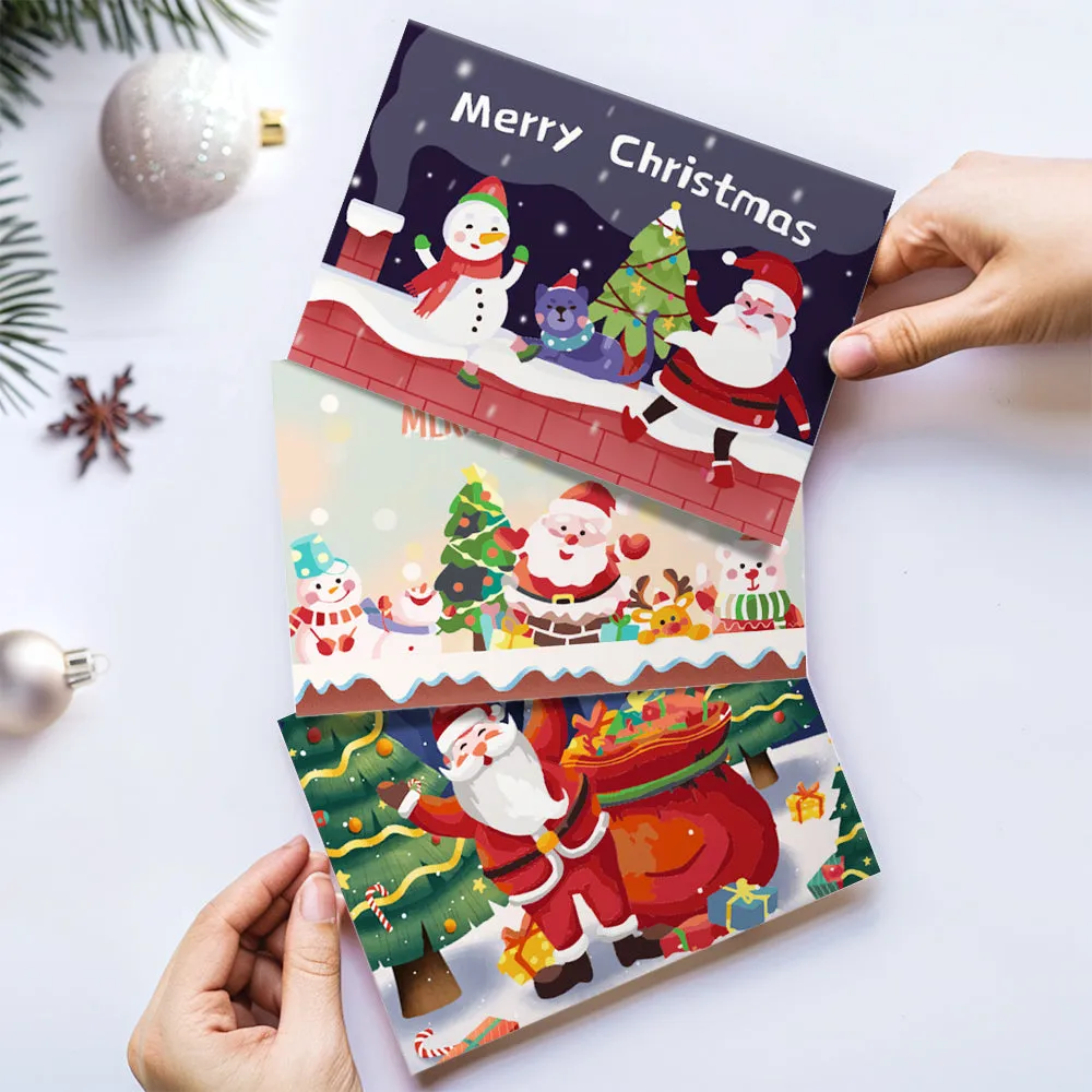 Figured'Art Serie 5 kerstkaarten schilderen op nummer set van 6