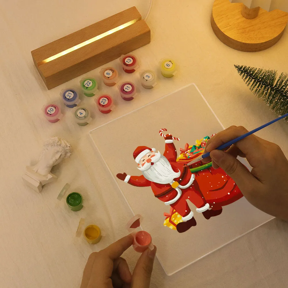Figured'Art Kerstman 08 schilderen op nummer 15x20cm LED