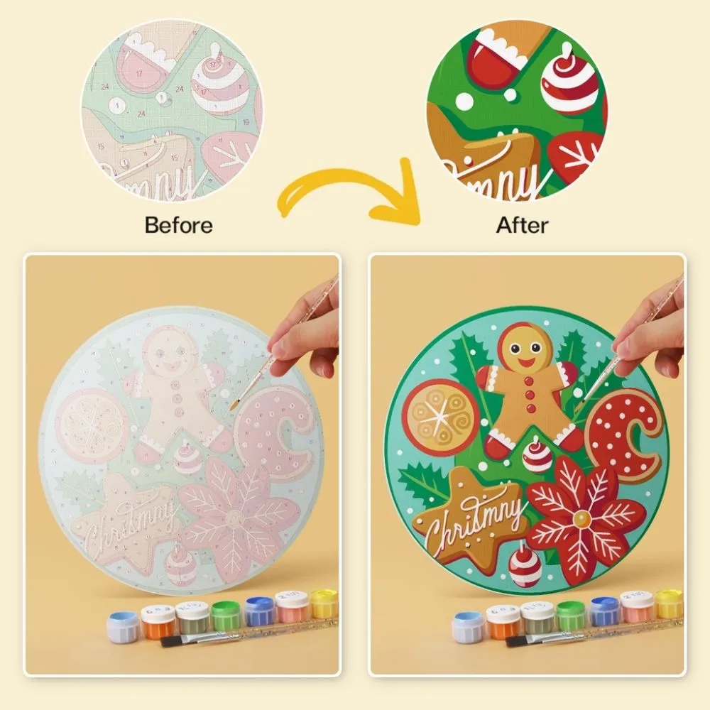 Figured'Art Mini Kerstlekkernijen schilderen op nummer 6x Ø20cm kerst