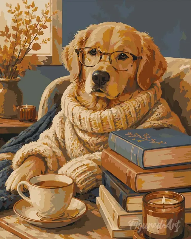 Figured'Art Truienweer schilderen op nummer 40x50 cm hond